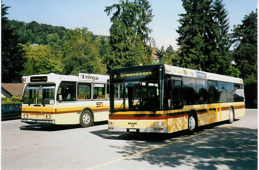 (047'407) - STI Thun - Nr. 81/BE 543'381 - MAN am 20. Juni 2001 bei der Schifflndte Thun