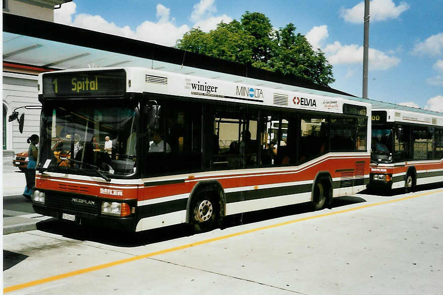 (048'304) - Seiler, Frauenfeld (Stadtbus) - Nr. 112/TG 123'632 - Neoplan am 17. Juli 2001 beim Bahnhof Frauenfeld