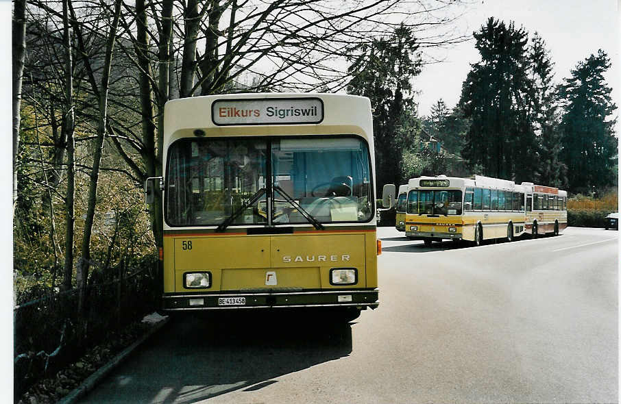 (052'503) - STI Thun - Nr. 58/BE 413'458 - Saurer/R&J am 18. Mrz 2002 bei der Schifflndte Thun