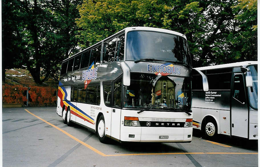 (055'326) - Berner+Wanzenried, Bern - Nr. 3/BE 379'903 - Setra am 5. August 2002 in Murten, Carterminal