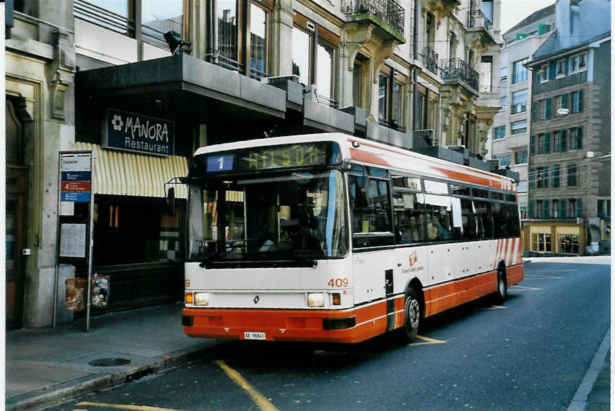 (058'314) - TPG Genve - Nr. 409/GE 96'841 - Renault am 1. Januar 2003 in Genve, Coutance