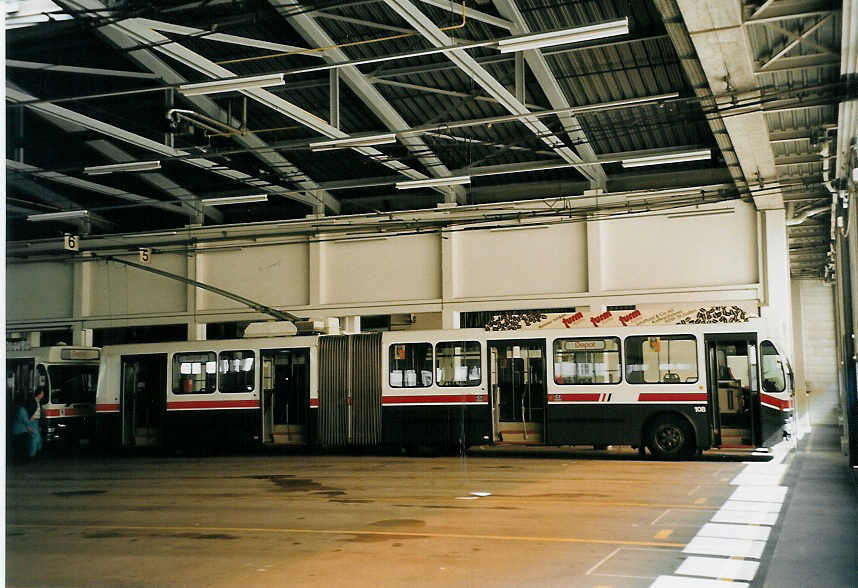 (059'431) - VBSG St. Gallen - Nr. 108 - Saurer/Hess Gelenktrolleybus am 29. Mrz 2003 in St. Gallen, Depot