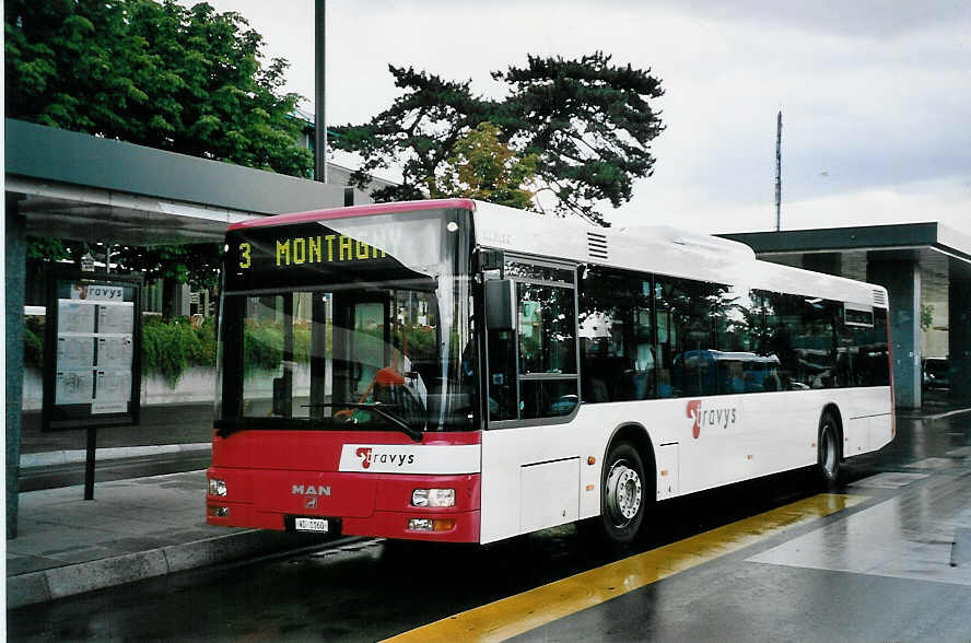 (062'825) - TRAVYS Yverdon - VD 1160 - MAN am 30. August 2003 beim Bahnhof Yverdon