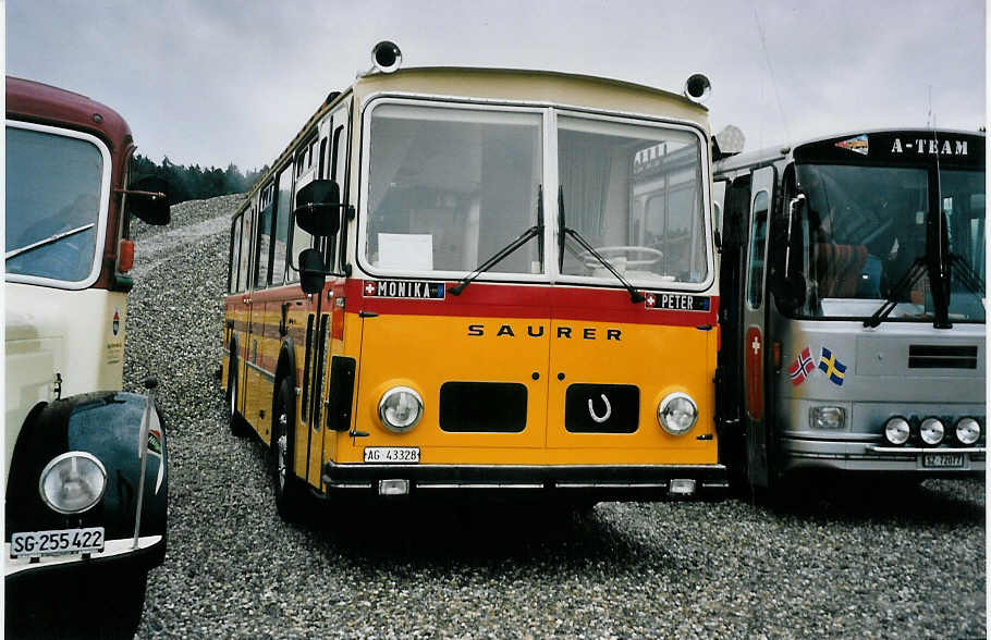 (062'914) - Siegrist, Berikon - AG 43'328 - Saurer/FHS (ex P 25'697; ex Furler, Bren) am 30. August 2003 in Niederbipp, Saurertreffen