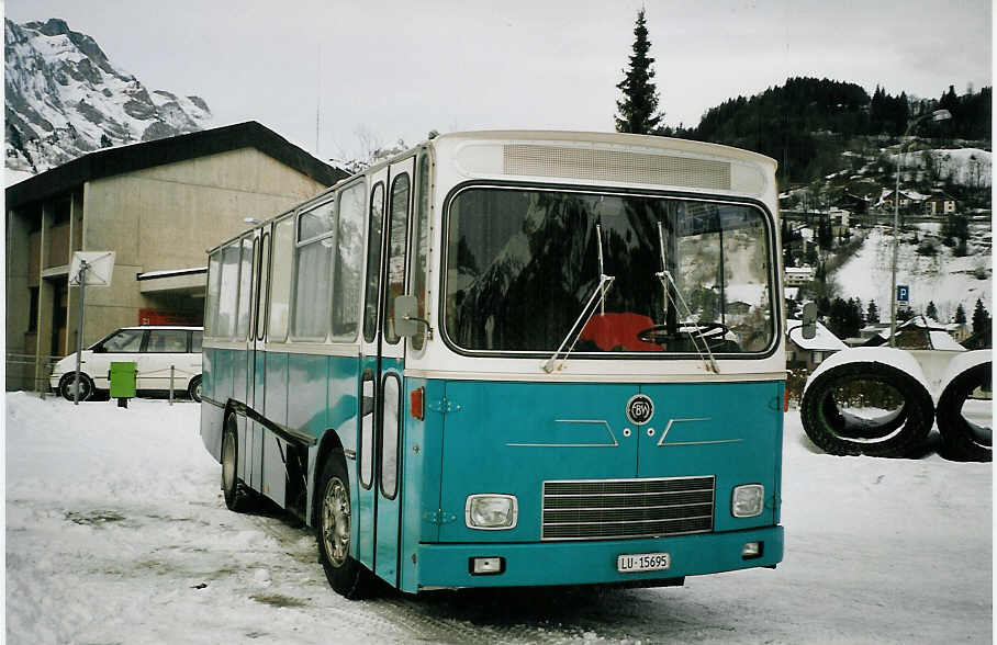 (064'734) - Reichlin, Emmenbrcke - LU 15'695 - FBW/Rizzi (ex Bucheli, Kriens Nr. 8; ex P 23'500) am 27. Dezember 2003 in Engelberg, Talstation Titlis