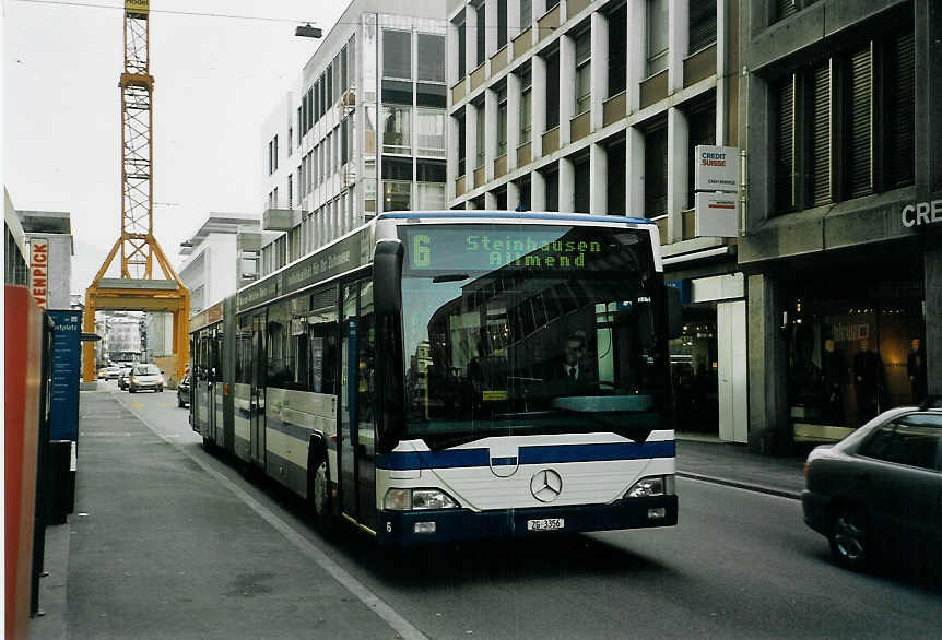 (065'730) - ZVB Zug - Nr. 6/ZG 3356 - Mercedes/Hess am 28. Februar 2004 in zug, Postplatz