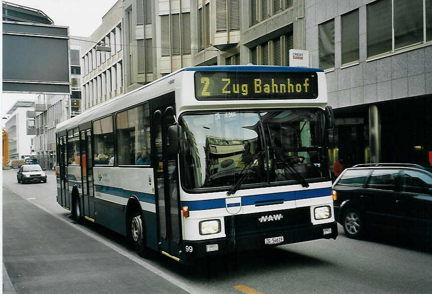 (065'803) - ZVB Zug - Nr. 99/ZG 54'619 - NAW/Hess am 28. Februar 2004 in Zug, Postplatz