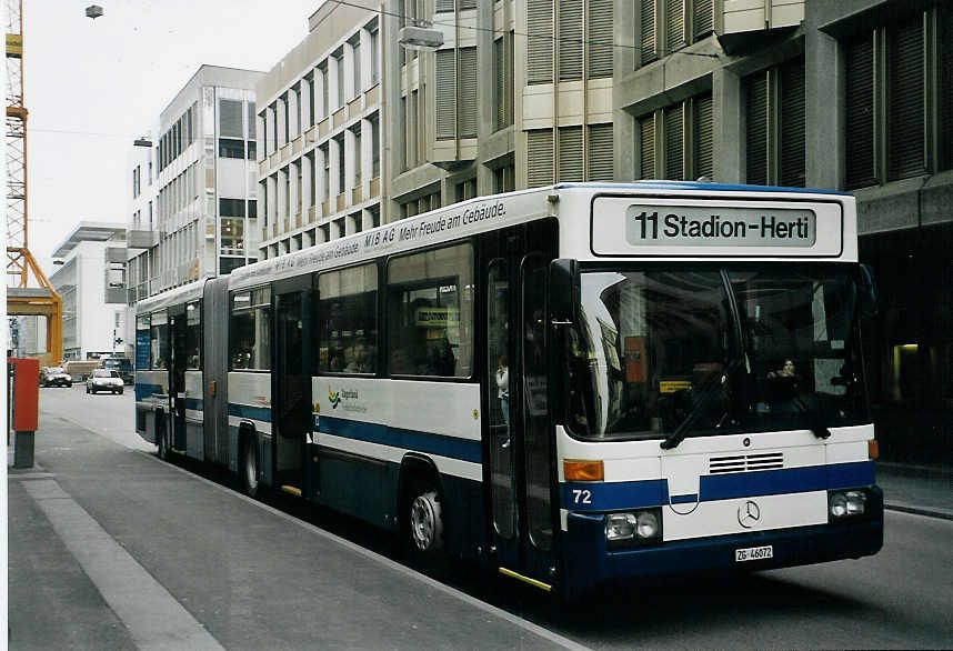 (065'807) - ZVB Zug - Nr. 72/ZG 46'072 - Mercedes/Hess am 28. Februar 2004 in Zug, Postplatz