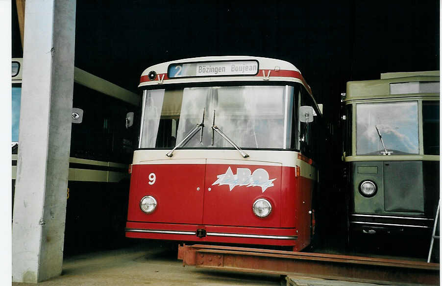 (065'816) - VB Biel (TVB+TVS) - Nr. 9 - FBW/R&J Trolleybus am 29. Februar 2004 in Niederscherli