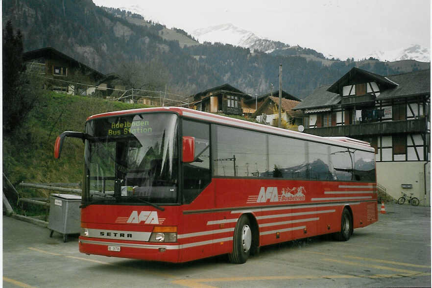 (066'504) - AFA Adelboden - Nr. 6/BE 26'706 - Setra am 17. April 2004 beim Gterbahnhof Frutigen