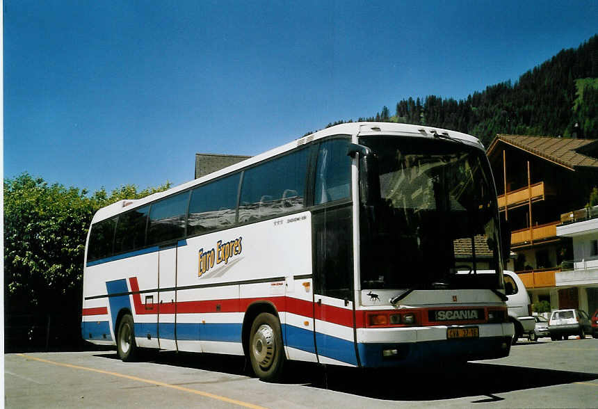 (068'818) - Aus der Tschechoslowakei: Euro Expres, Zlin - CVA-37-16 - Scania/Ikarus am 4. Juli 2004 in Adelboden, Landstrasse