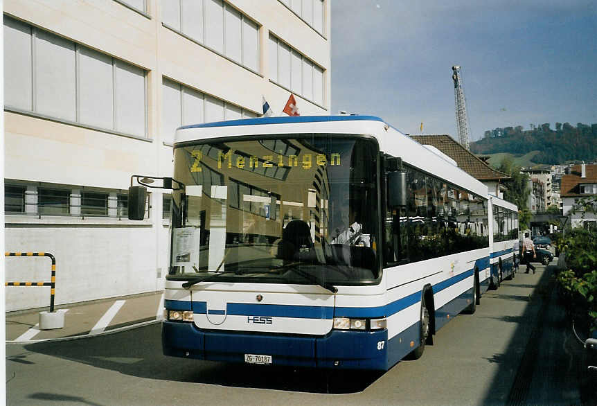 (070'927) - ZVB Zug - Nr. 87/ZG 70'187 - Scania/Hess am 11. September 2004 in Zug, Garage