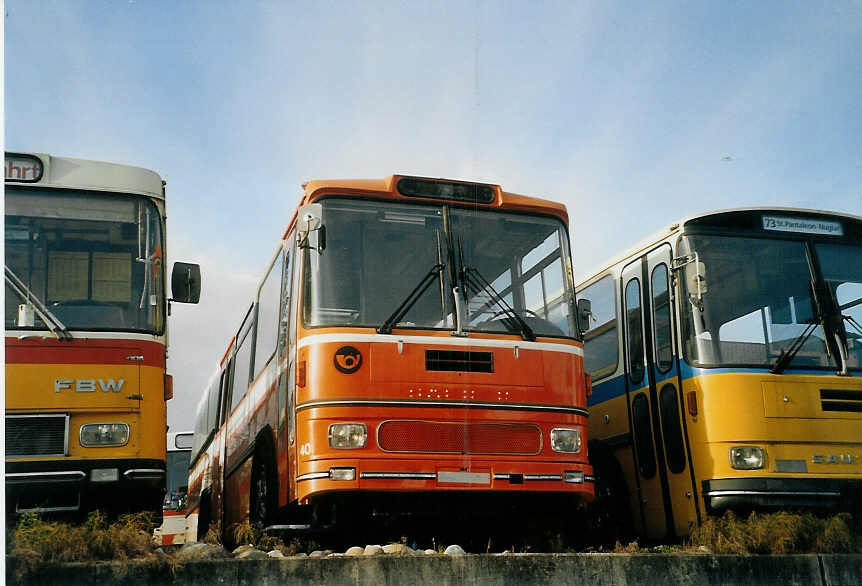 (072'610) - ZVB Zug - Nr. 40 - Saurer/Hess (ex Nr. 30) am 8. November 2004 in Btzberg, Heiniger