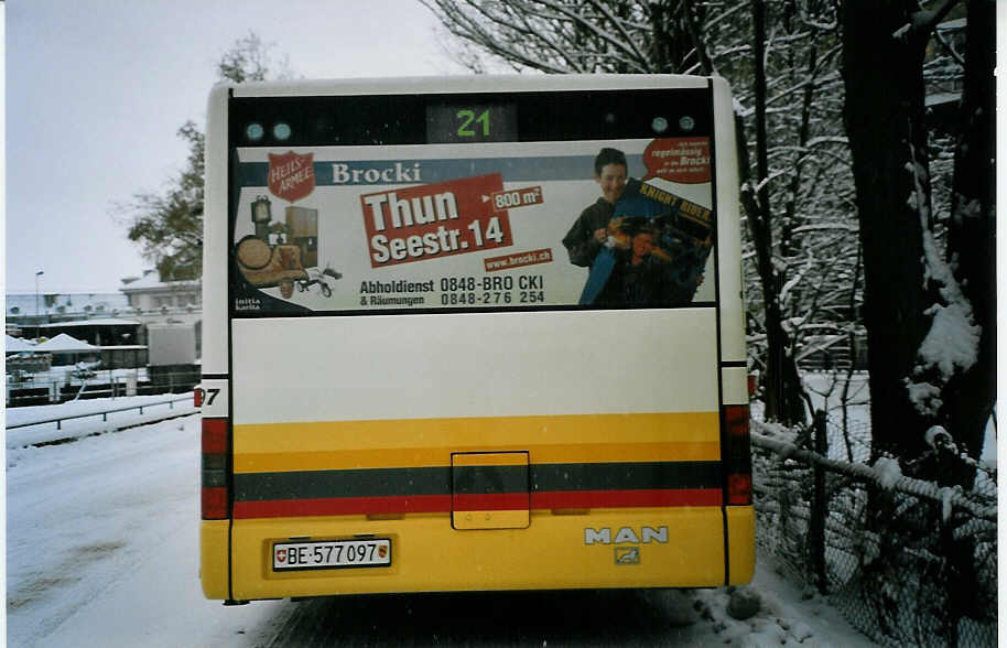 (074'335) - STI Thun - Nr. 97/BE 577'097 - MAN am 24. Januar 2005 bei der Schifflndte Thun