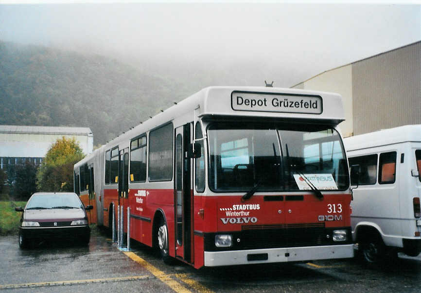 (081'012) - SW Winterthur - Nr. 313 - Volvo/Hess am 19. Oktober 2005 in Biel, Rattinbus