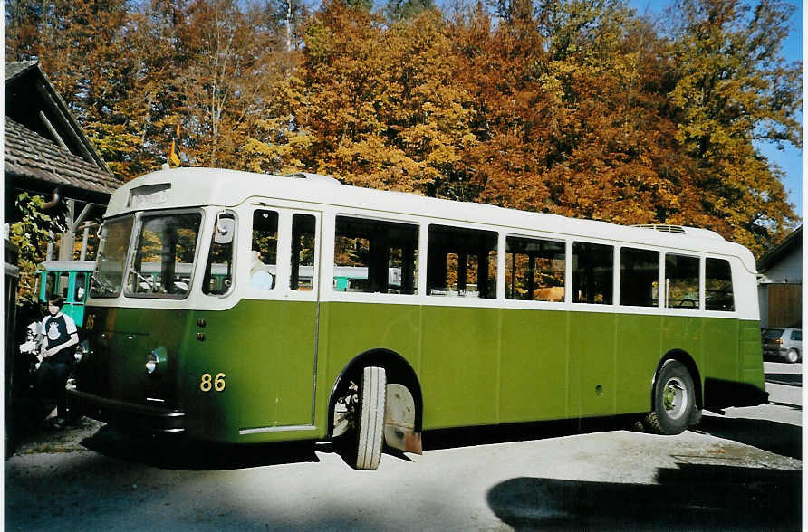 (081'410) - SVB Bern (TVB) - Nr. 86 - Saurer/FFA am 29. Oktober 2005 in Oberburg, Ziegelgut