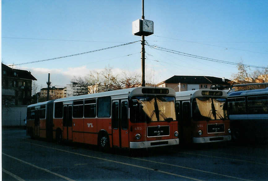 (081'901) - TL Lausanne - Nr. 453 - MAN am 18. Dezember 2005 in Lausanne, Dpt Borde