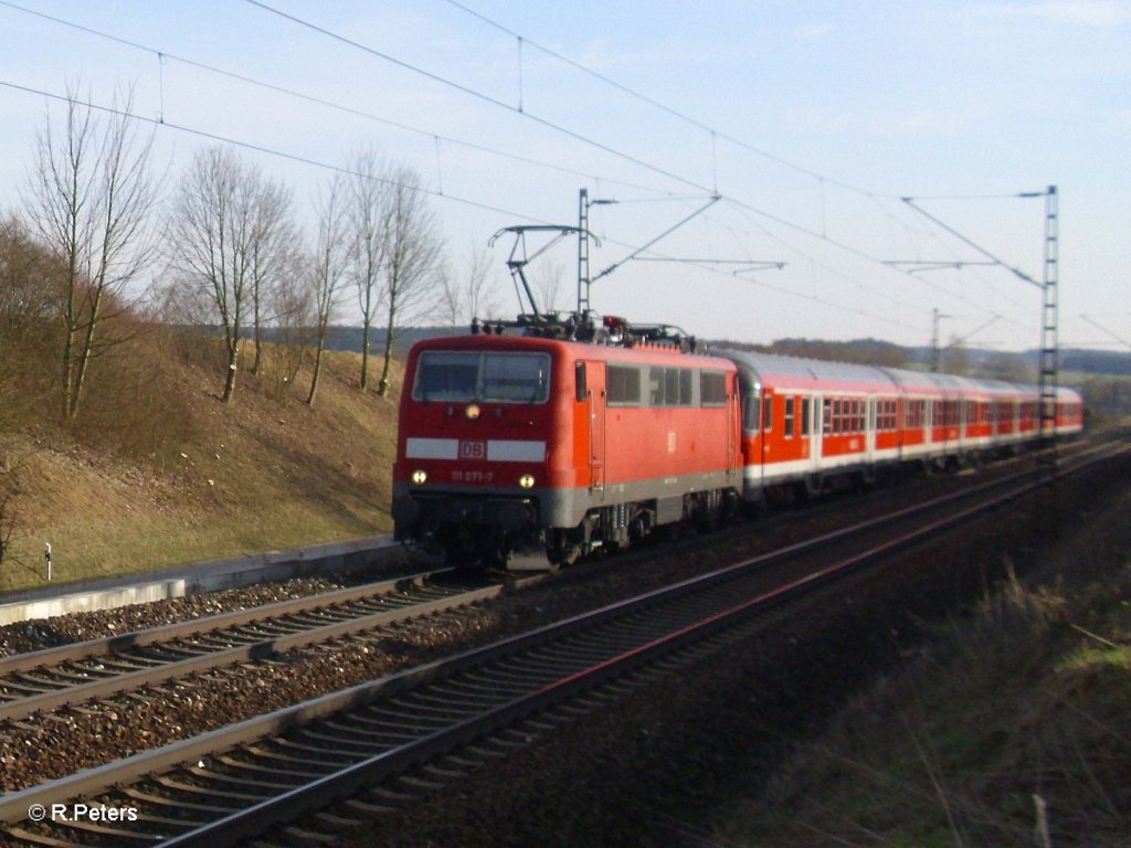 111 071-7 mit RB59180 Ingolstadt bei Fahlenbach. 24.03.11