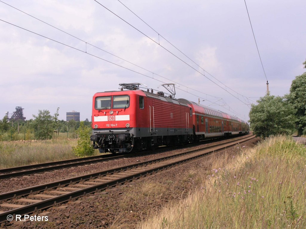 112 184-7 erreicht gleich Eisenhttenstadt mit gleich namigen RE. 11.07.08