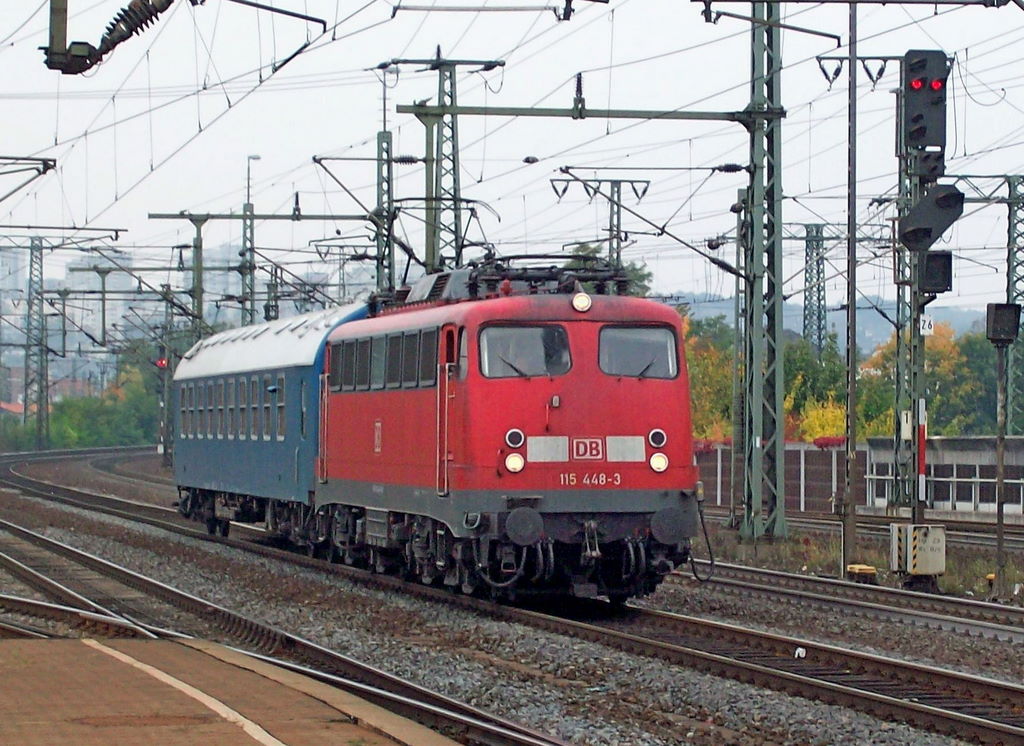 115 448-3 mit Messwagen am 29.09.2008 in Fulda