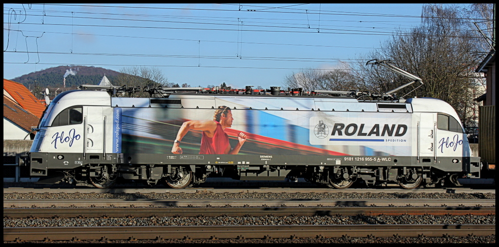 1216 955  Roland Spedition  der WLC mit Containerzug am 12.01.13 in Fulda