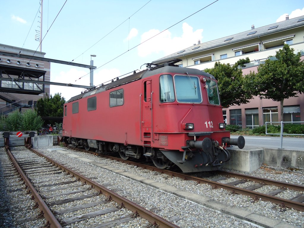 (127'637) - Lokomotive - Nr. 112 - am 5. Juli 2010 beim Bahnhof Spiez