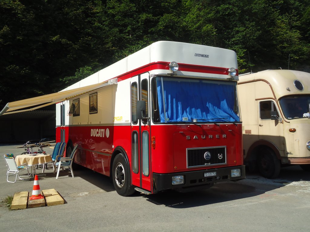 (128'995) - Saurer-Wohnmobil - TG 105'758 - am 22. August 2010 in Thayngen