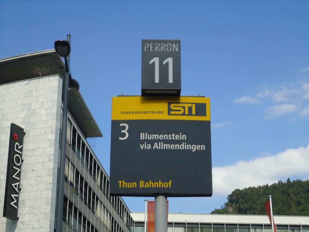 (129'300) - STI-Haltestelle - Thun, Bahnhof - am 4. September 2010