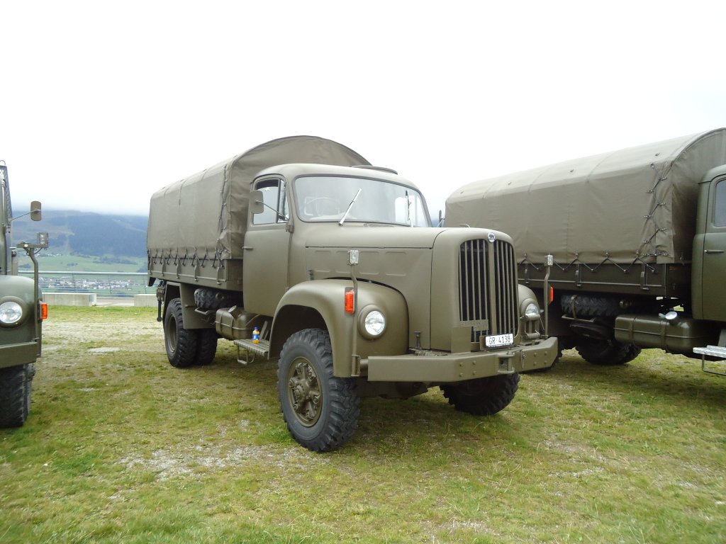 (130'021) - Berna-Lastwagen - GR 4138 - am 18. September 2010 in Breil, Milit�ranlage