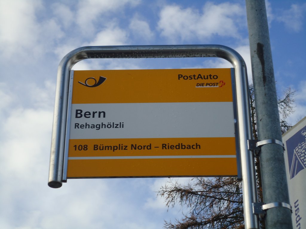 (131'314) - PostAuto-Haltestelle - Bern, Rehagh�lzli - am 7. Dezember 2010