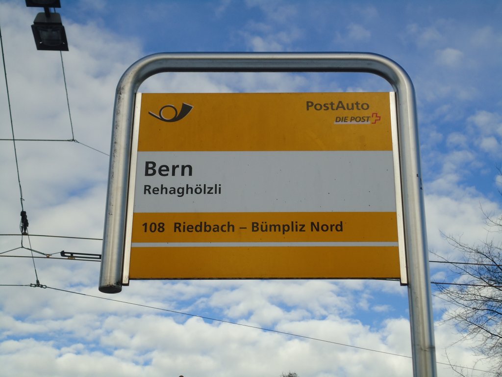 (131'315) - PostAuto-Haltestelle - Bern, Rehagh�lzli - am 7. Dezember 2010
