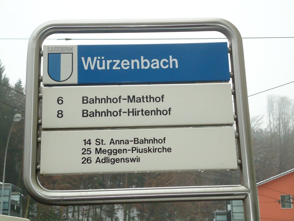 (131'797) - VBL-Haltestelle - Luzern, W�rzenbach - am 29. Dezember 2010