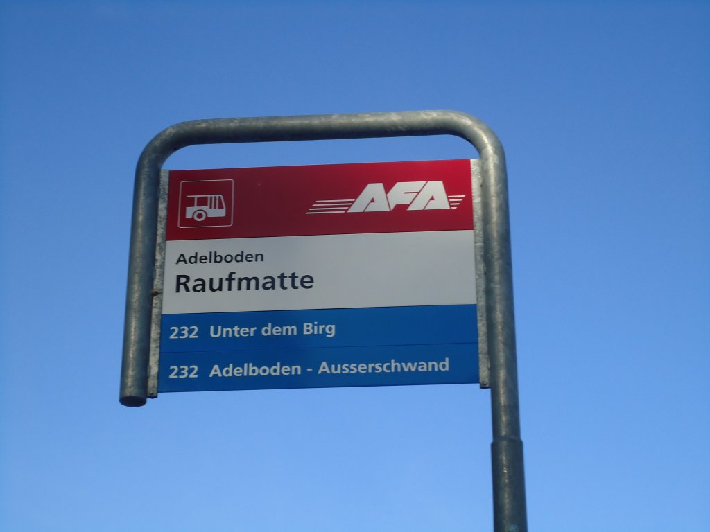 (132'133) - AFA-Haltestelle - Adelboden, Raufmatte - am 8. Januar 2011