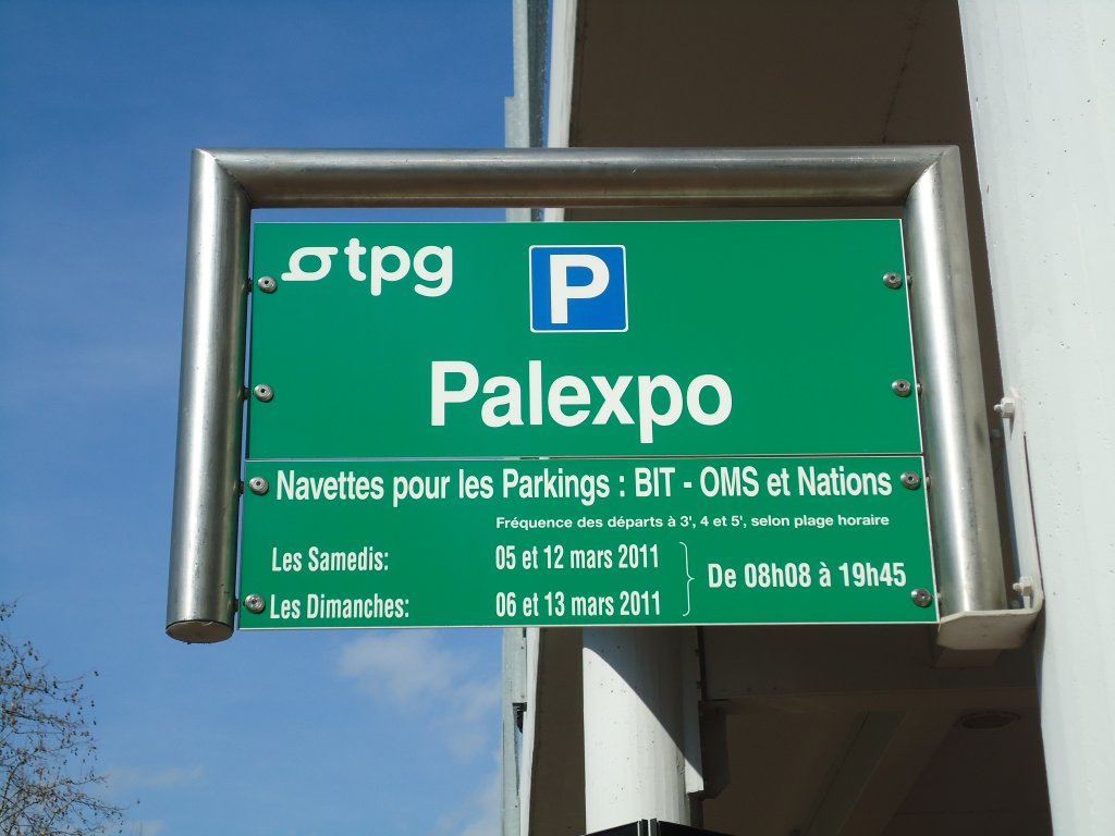 (132'845) - TPG-Haltestelle - Gen�ve, Palexpo - am 10. M�rz 2011