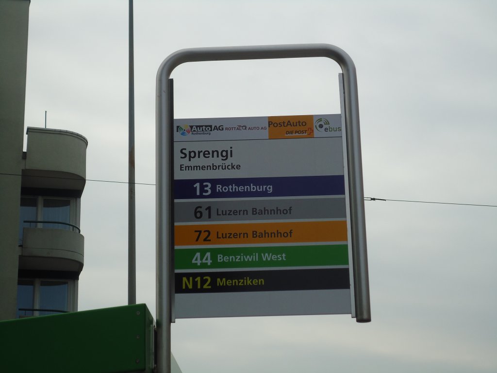 (132'980) - Bus-Haltestelle - Emmenbr�cke, Sprengi - am 11. M�rz 2011