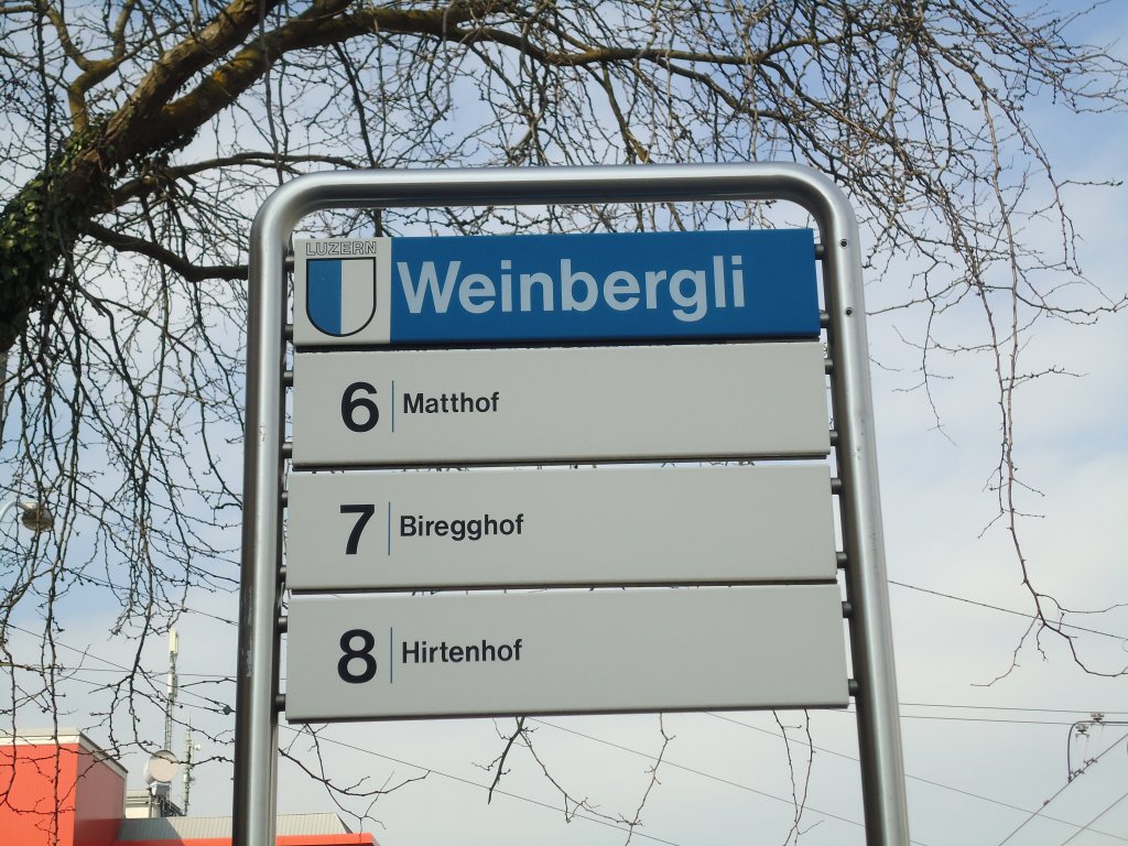 (132'988) - VBL-Haltestelle - Luzern, Weinbergli - am 11. M�rz 2011