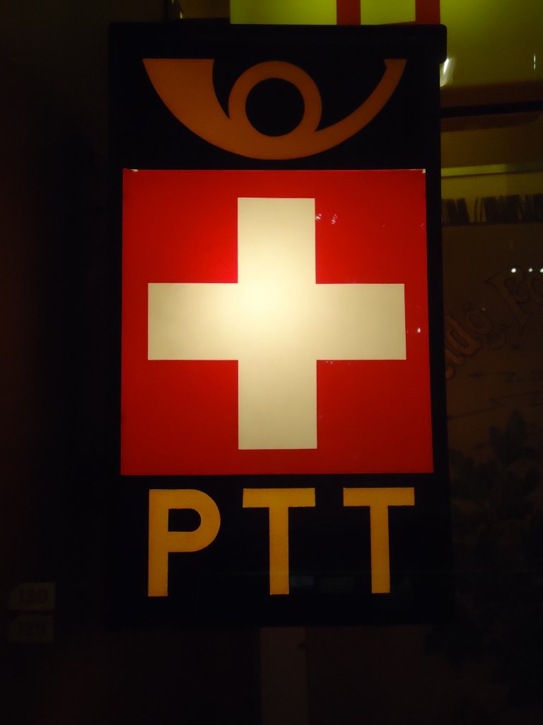 (135'137) - Altes PTT-Schild am 13. Juli 2011 in Bern, Museum f�r Kommunikation
