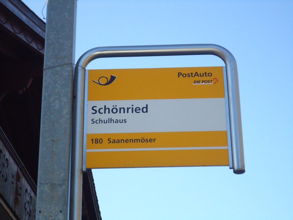 (137'009) - PostAuto-Haltestelle - Sch�nried, Schulhaus - am 25. November 2011