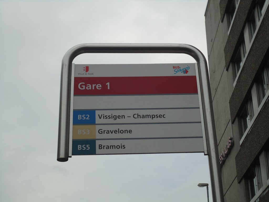 (137'784) - BUS-S�dunois-Haltestelle - Sion, Gare 1 - am 19. Februar 2012
