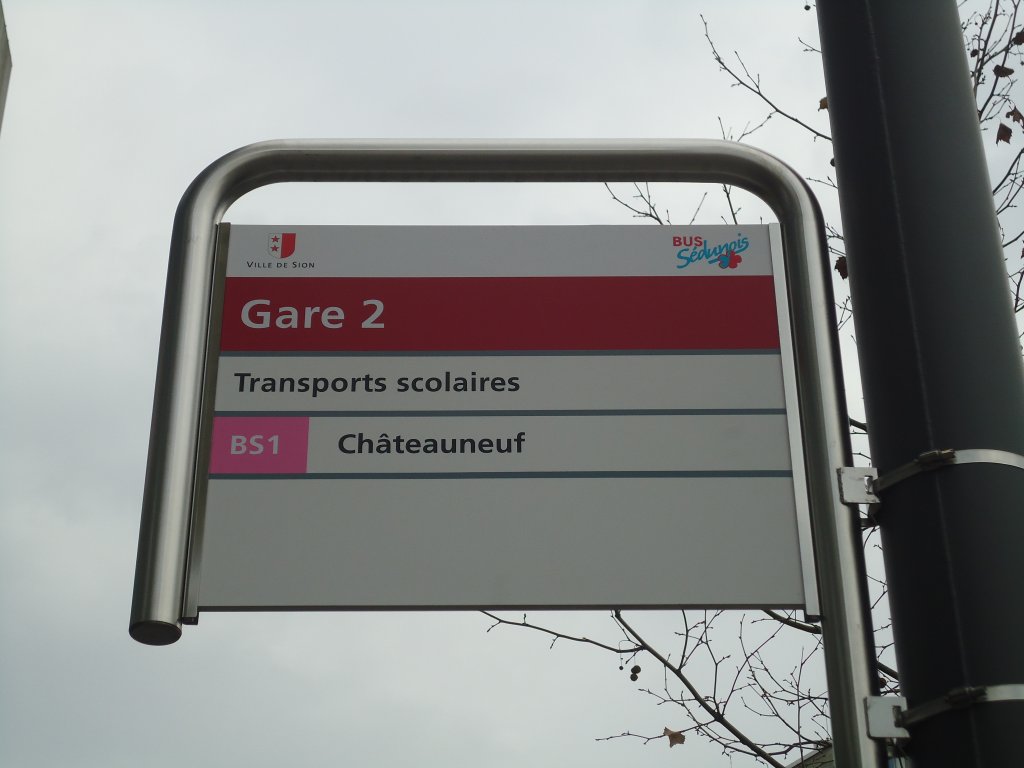 (137'786) - BUS-S�dunois-Haltestelle - Sion, Gare 2 - am 19. Februar 2012