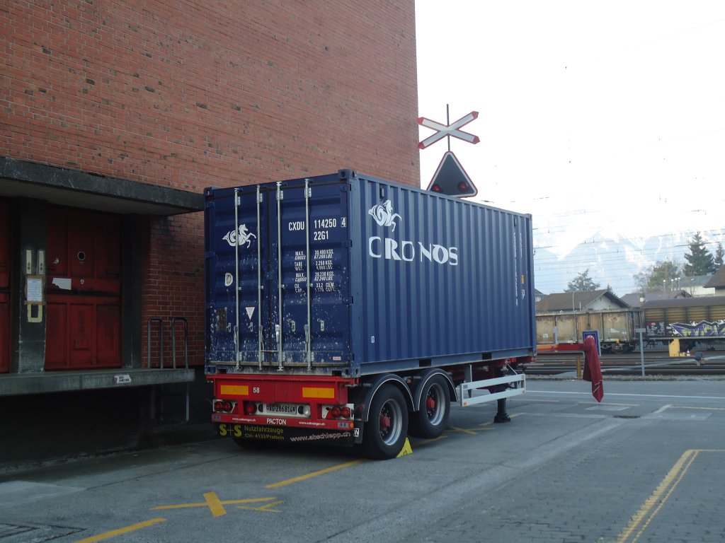 (138'380) - Container-Anh�nger - Nr. 58/AG 286'814 - am 24. M�rz 2012 f�r Somalia