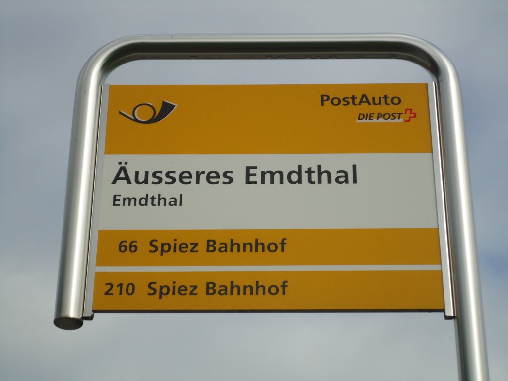 (138'429) - PostAuto-Haltestelle - Emdthal, �usseres Emdthal - am 6. April 2012