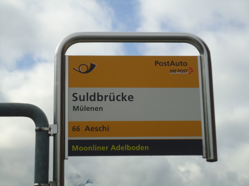 (138'432) - PostAuto-Haltestelle - M�lenen, Suldbr�cke - am 6. April 2012