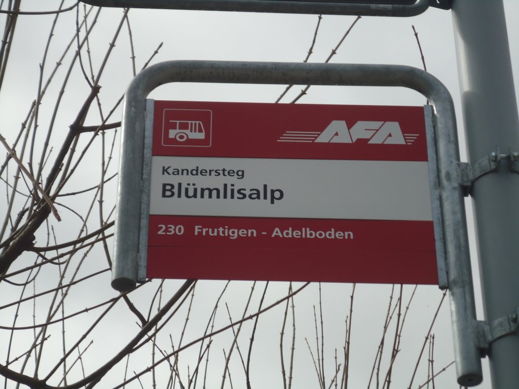 (138'473) - AFA-Haltestelle - Kandersteg, Bl�mlisalp - am 6. April 2012