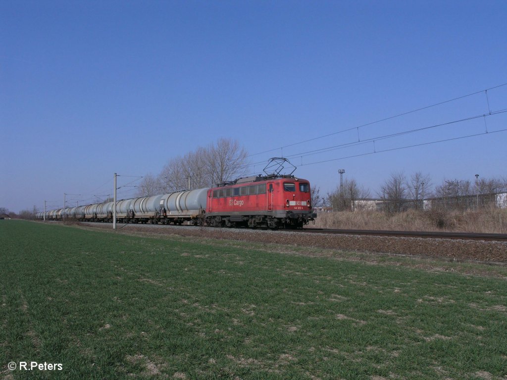 140 012-6 mit Kesselzug bei Podelwitz. 29.03.11