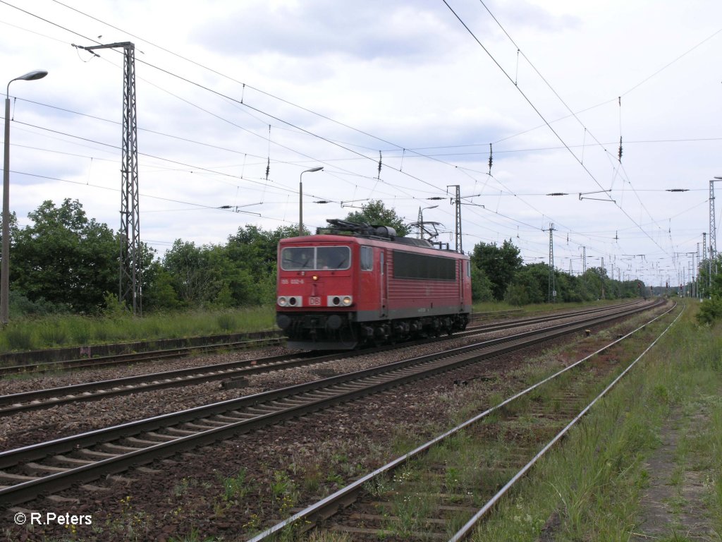 155 032-6 rollt solo durch Saarmund. 06.06.09