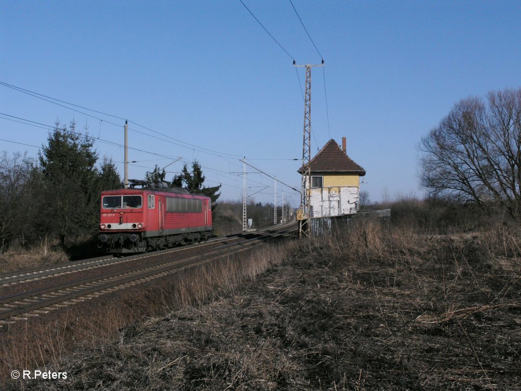 155 221-5 solo bei Frankfurt/Oder Nuhnen. 07.03.11