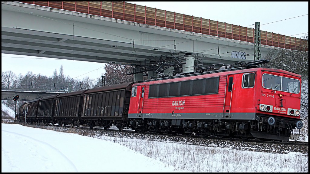 155 273 mit Gterzug am 24.02.13 in Gtzenhof