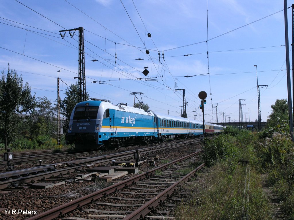 183 001 fhrt mit den ALX37978 nach Schwandorf in Regensburg ein. 09.09.09
