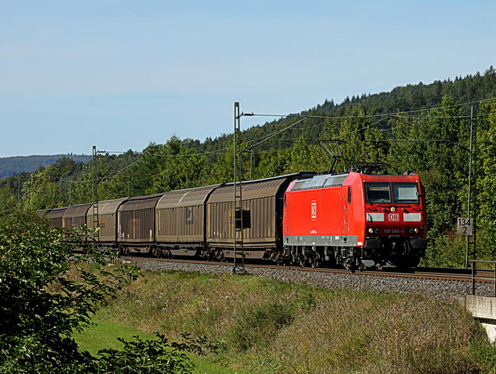 185 049-4 mit Gterzug am 09.09.12 in Haunetal Rothenkirchen